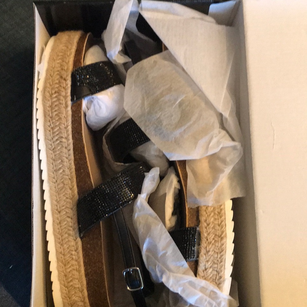 Black strap glittered sandals size 13